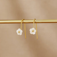 White Petal Shell Drop Earrings - Beautiful Earth Boutique