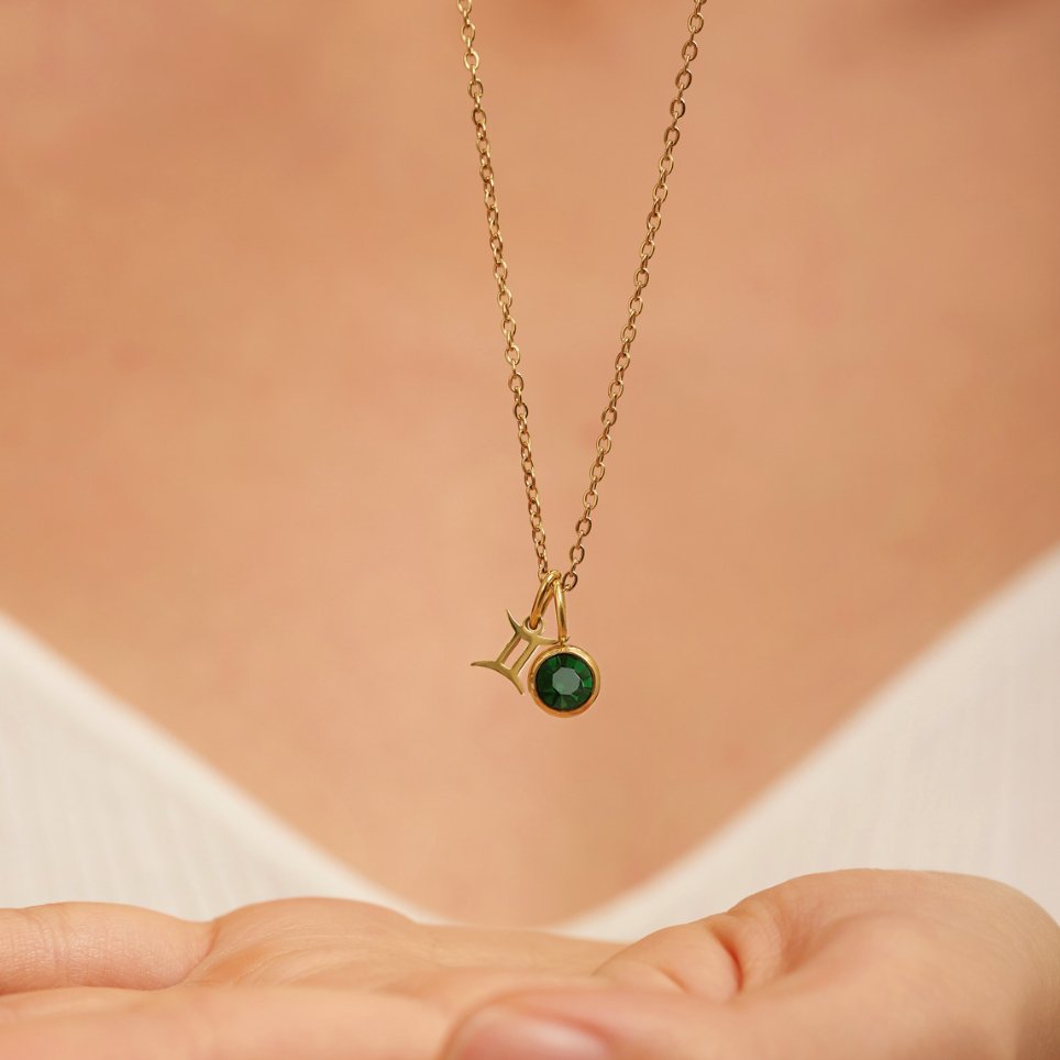 Astria Zodiac Birthstone Necklace - Beautiful Earth Boutique