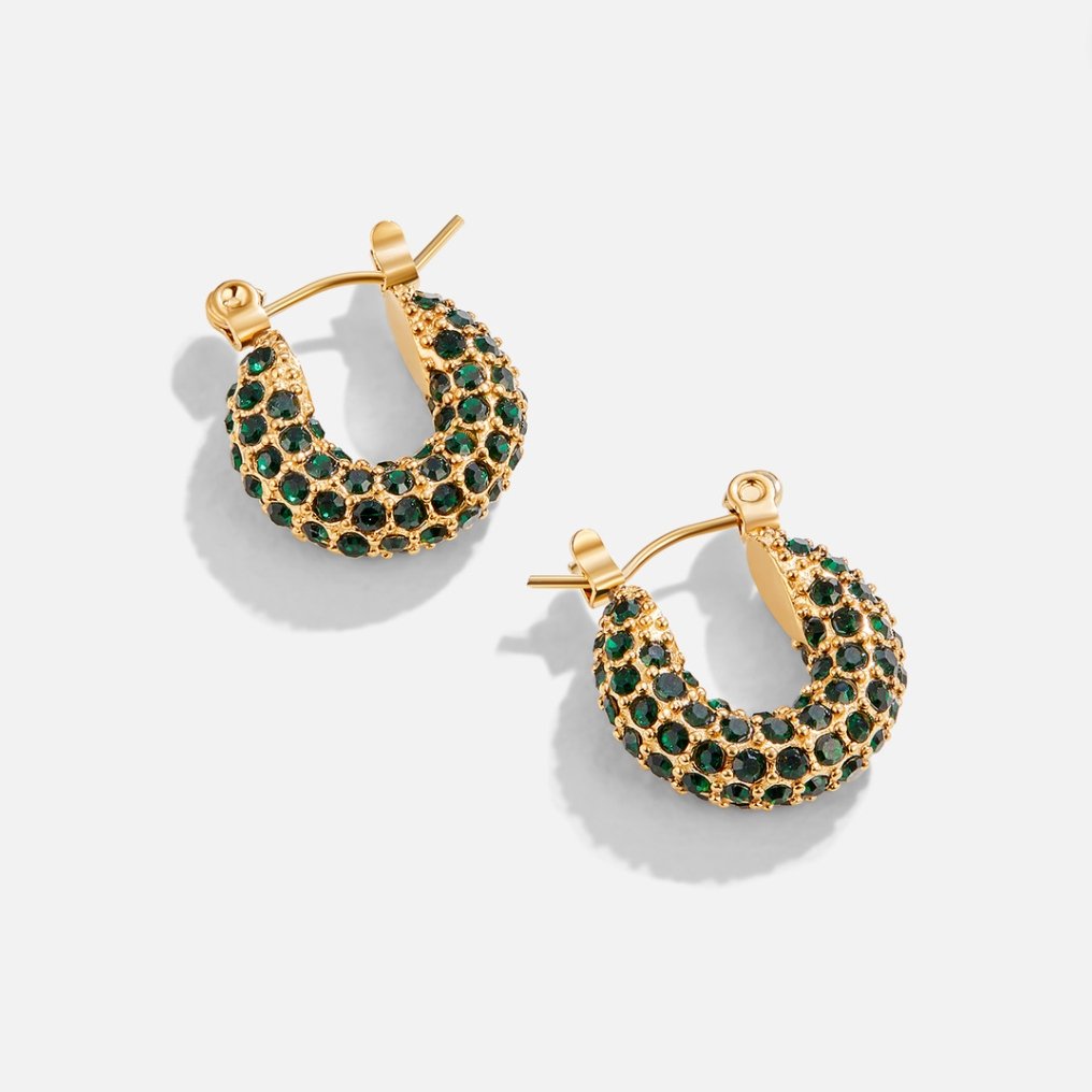 Emerald Beauty Hoop Earrings - Beautiful Earth Boutique