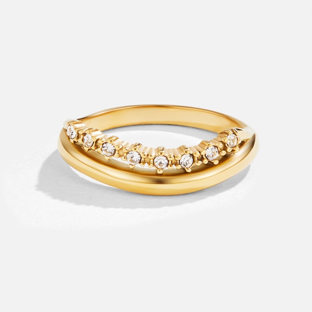 Marissa White Crystal Layered Ring - Beautiful Earth Boutique