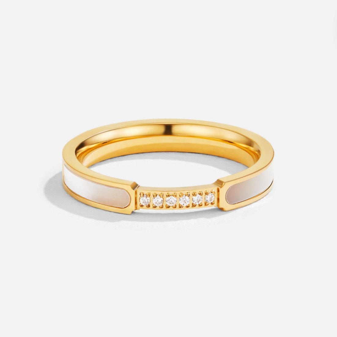 Mother Of Pearl & Crystal Ring - Beautiful Earth Boutique